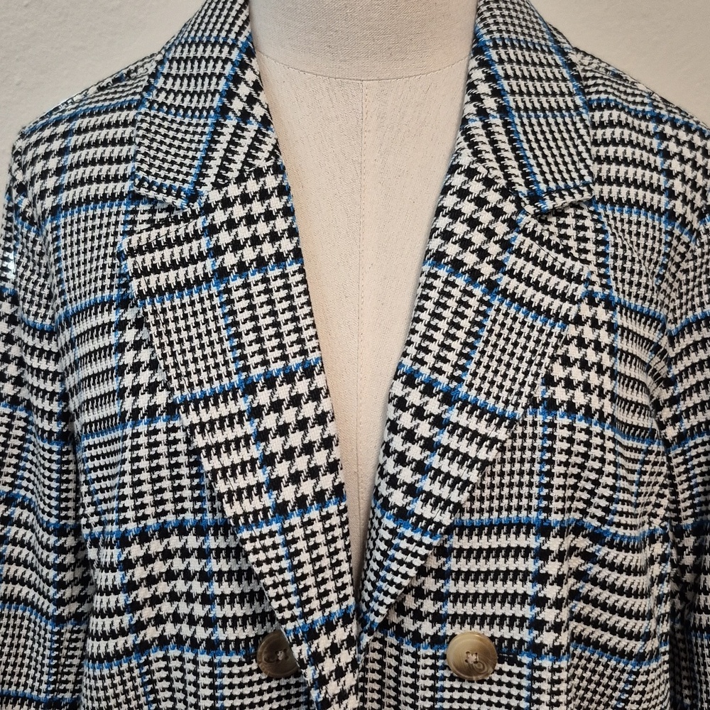 J. Jill Long Plaid Duster Plaid Jacket w Pockets Sz M Petite - Picture 6 of 15